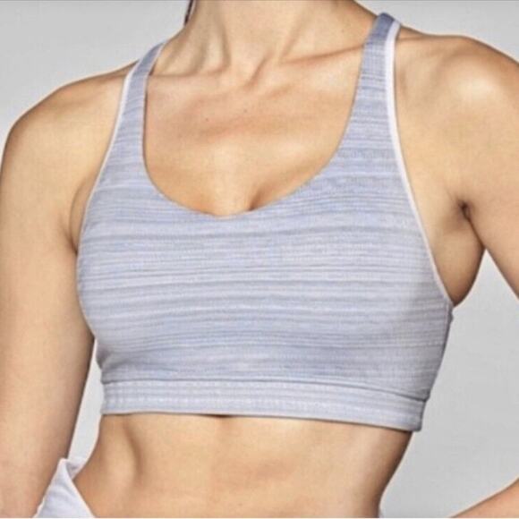 Athleta Gray Jacquard Transcendence Sports Bra - Picture 2 of 10